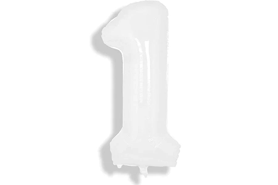 White Number 1 34″ Foil Balloon by Winner from Instaballoons