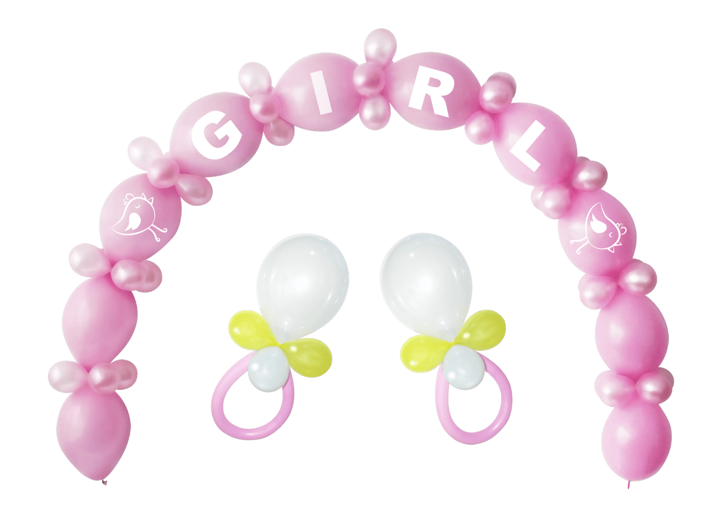 Winner Girl Baby Shower Kit – Pink Balloon Arch & Rattles