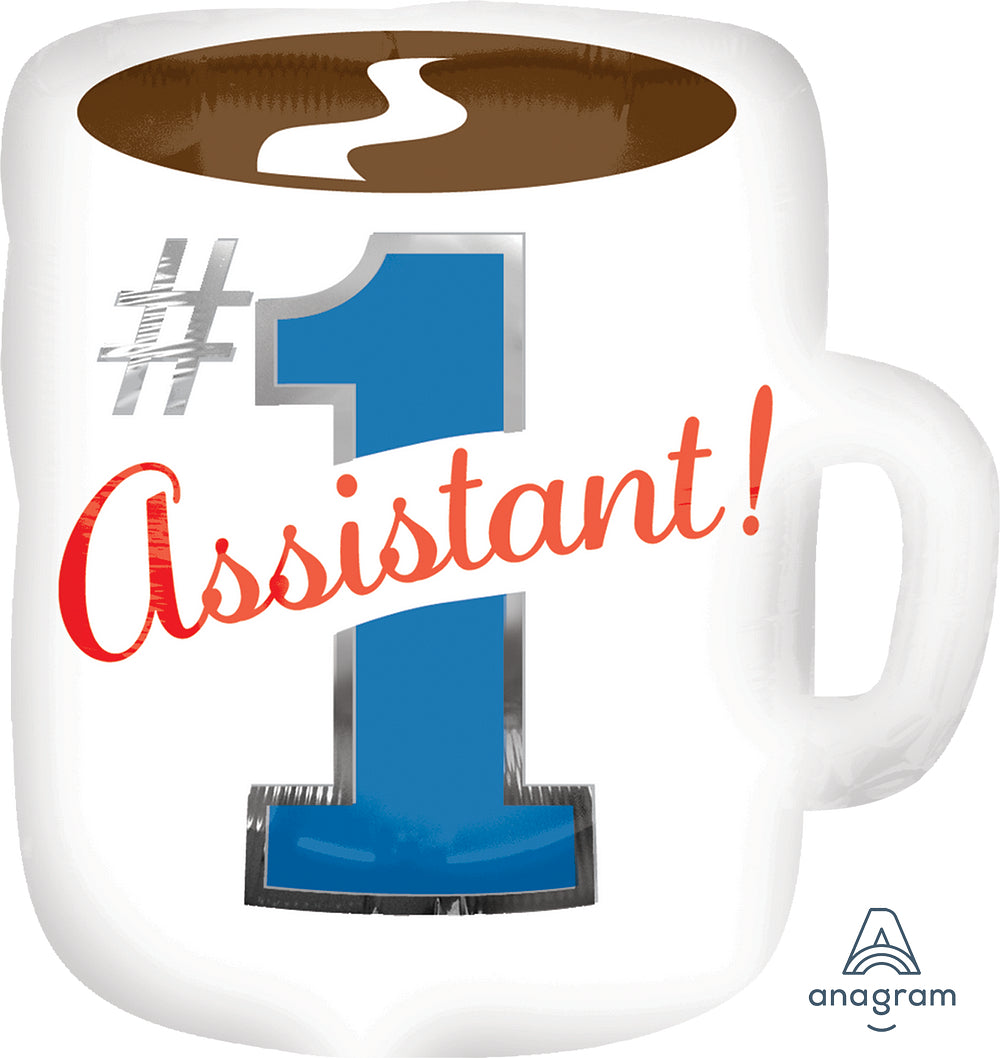#1 Assistant Coffee Mug 18″ Foil Balloon by Anagram from Instaballoons