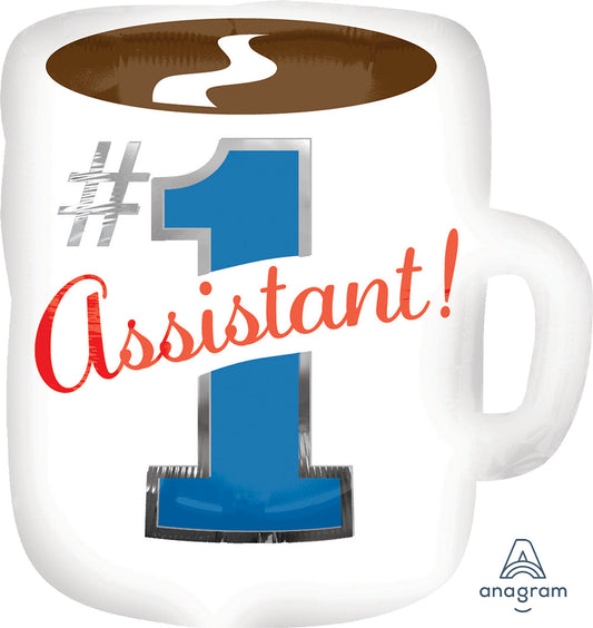 #1 Assistant Coffee Mug 18″ Foil Balloon by Anagram from Instaballoons