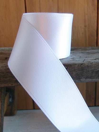 1.5" x 25 Yards White Satin Ribbon by Harvest Import from Instaballoons