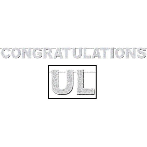 11' Banner - Glittered Congratulations - The Beistle Company