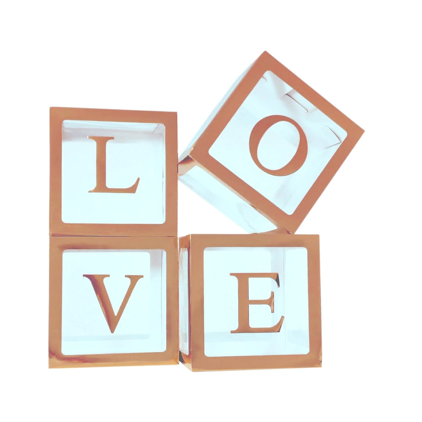 12" Clear Boxes - Love (Select Color) - Borosino