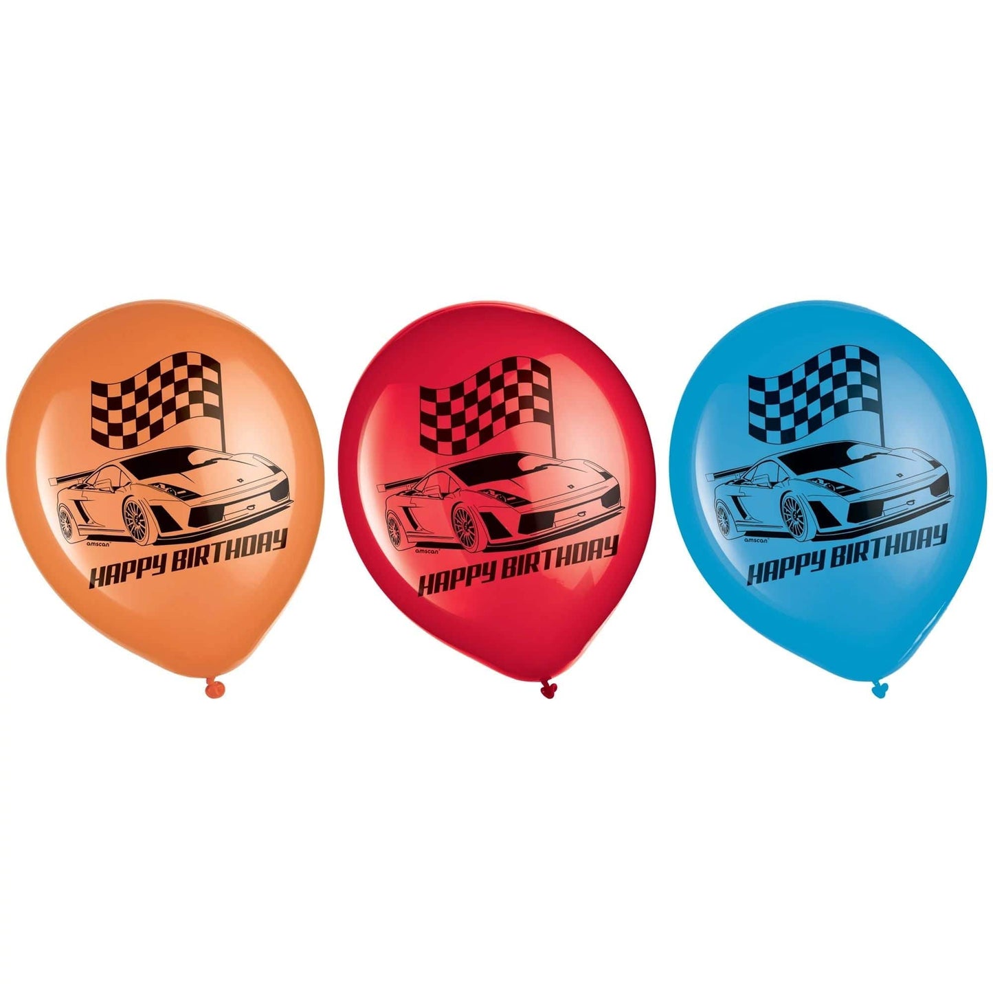 12" Hot Wheels Wild Racer Printed Latex Balloons 6ct - Amscan