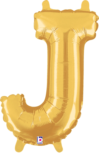 14" Megaloon Jr. Letter J - Gold (5ct) - Betallic