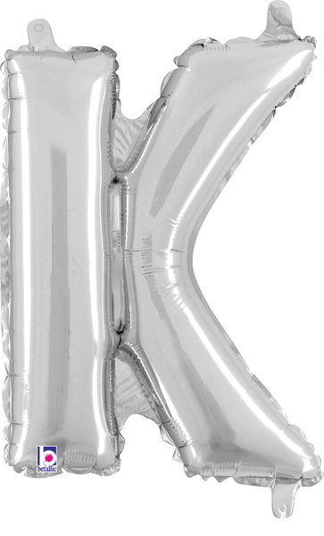 14" Megaloon Jr. Letter K - Silver (5ct) - Betallic
