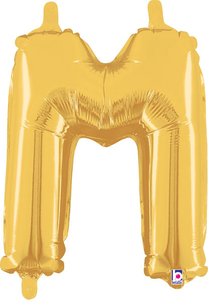 14" Megaloon Jr. Letter M - Gold (5ct) - Betallic