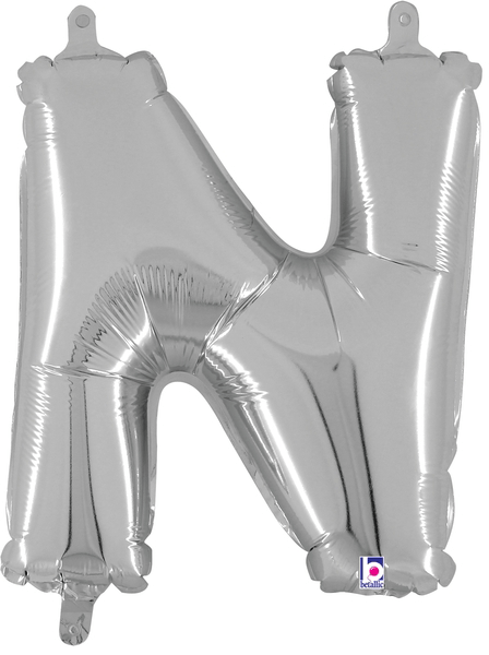 14" Megaloon Jr. Letter N - Silver (5ct) - Betallic