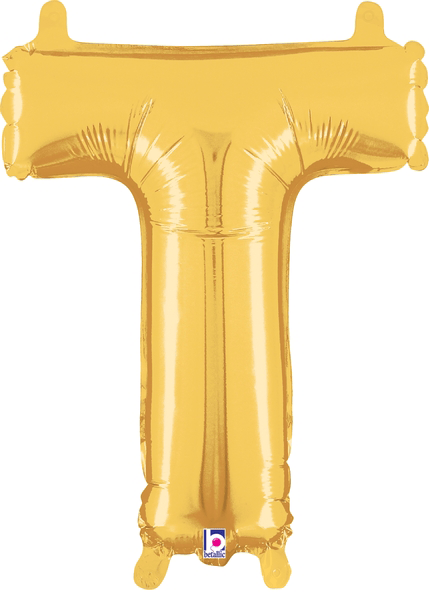 14" Megaloon Jr. Letter T - Gold (5ct) - Betallic