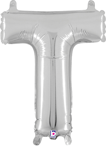 14" Megaloon Jr. Letter T - Silver (5ct) - Betallic