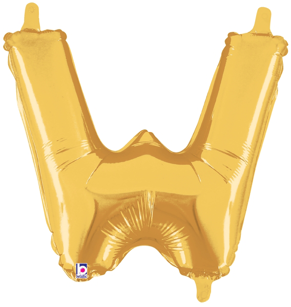 14" Megaloon Jr. Letter W - Gold (5ct) - Betallic