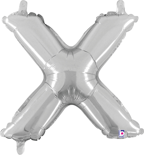 14" Megaloon Jr. Letter X - Silver (5ct) - Betallic