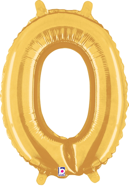 14" Megaloon Jr. Number 0 - Gold (5ct) - Betallic