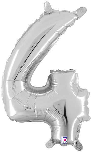 14" Megaloon Jr. Number 4 - Silver (5ct) - Betallic