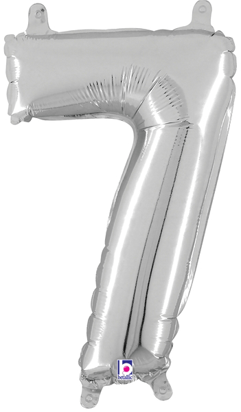14" Megaloon Jr. Number 7 - Silver (5ct) - Betallic