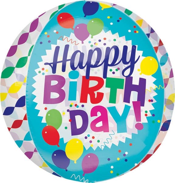 15" Orbz - Happy Birthday Streamer Burst - Anagram