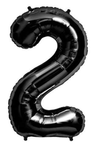 34" Balloon Numbers - Black Conver USA
