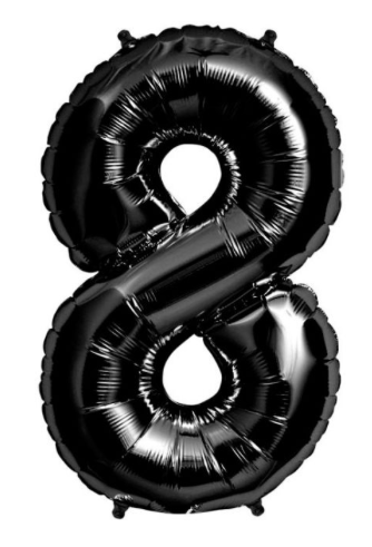 34" Balloon Numbers - Black Conver USA