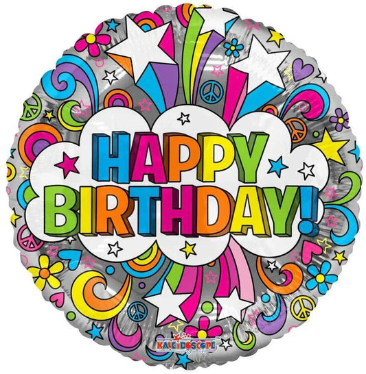18" Birthday - Groovy Psychedelic (100ct) - Conver USA