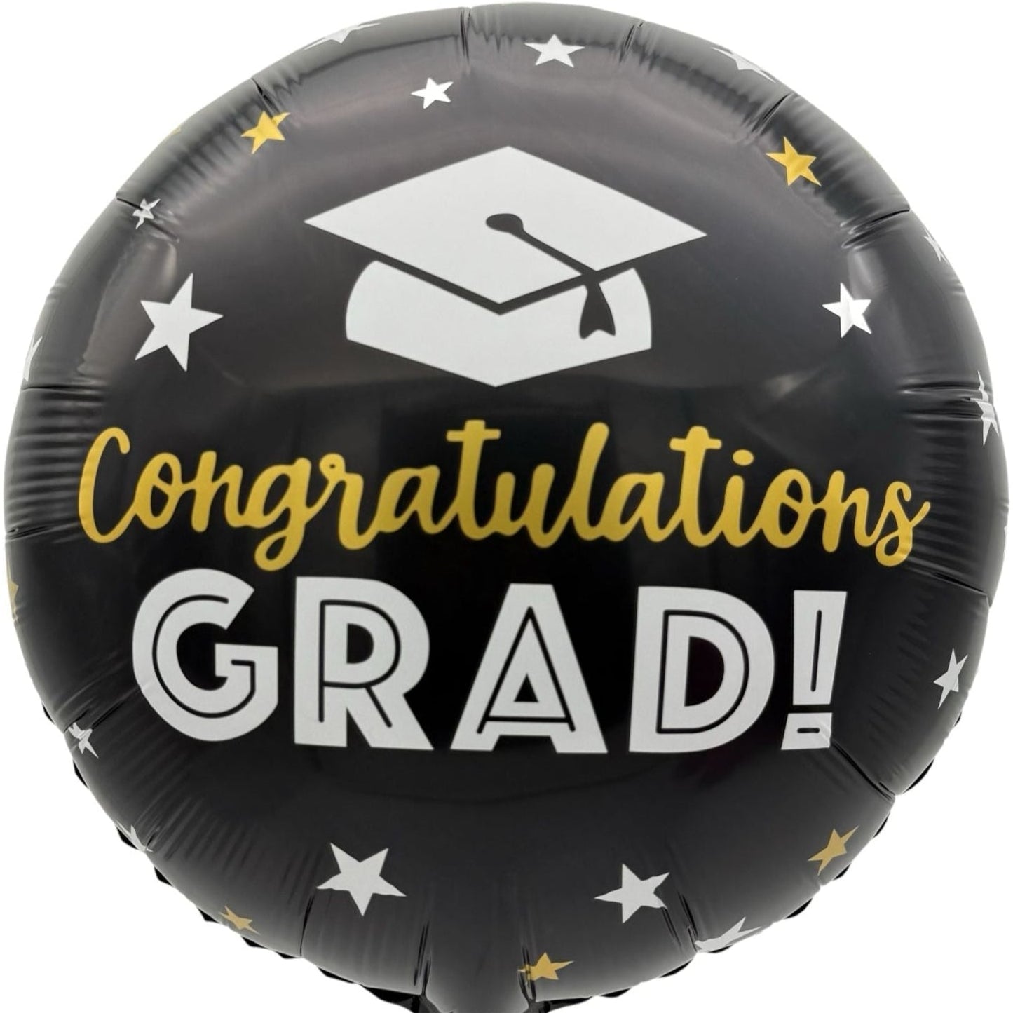 18" Congrats Grad Black With Stars (50ct) - Party America