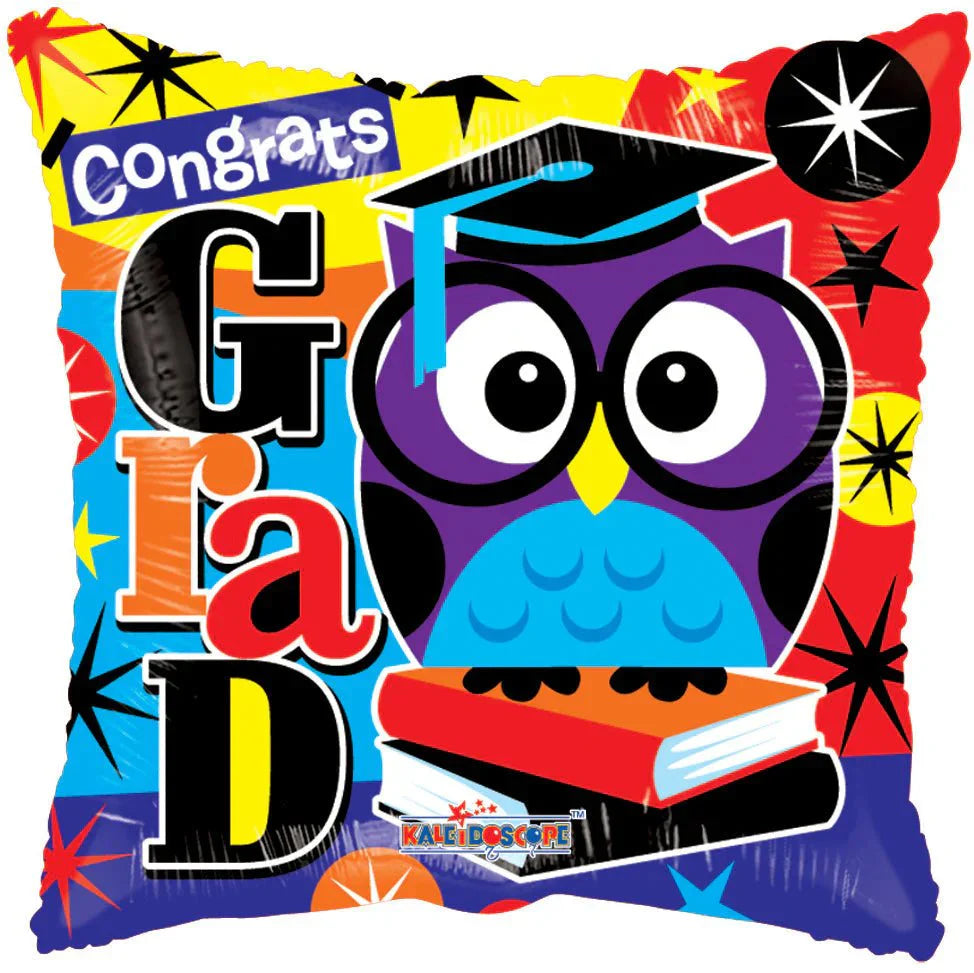 18" Congrats Grad - Owl Jellibean (100ct) - Conver USA
