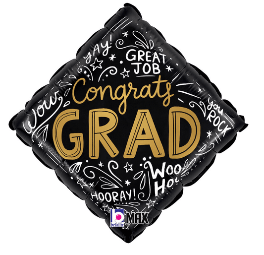 18" Congrats Grad Words - Betallic