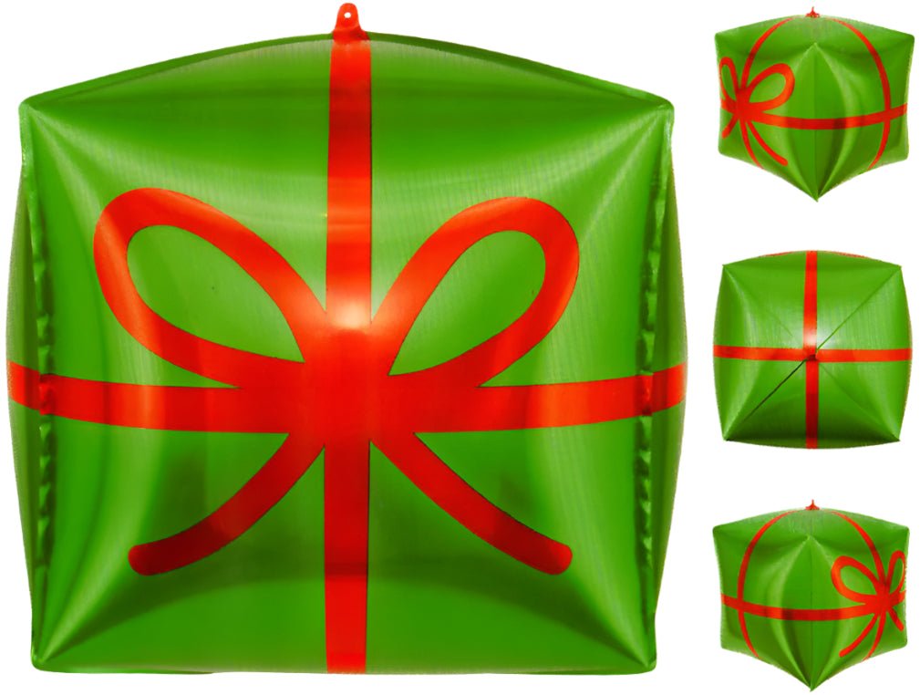 18" Cube - Green Christmas Present - Winner Party