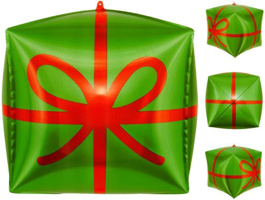 18" Cube - Green Christmas Present - Winner Party