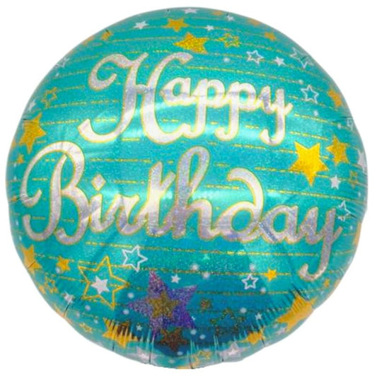 18" Happy Birthday - Blue with Stars (20ct) - Party America