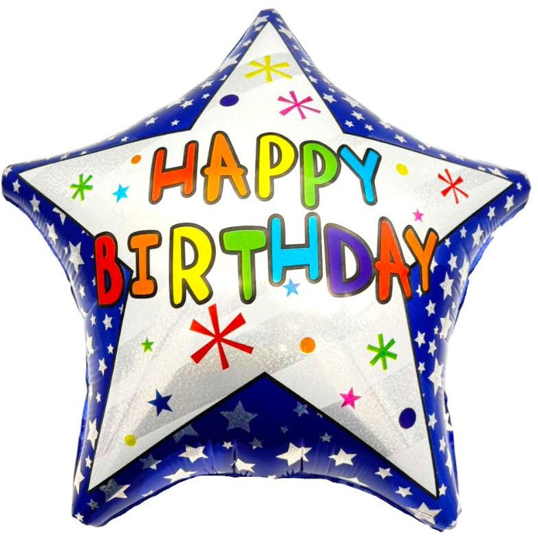 18" Happy Birthday - Blue with Stars (20ct) - Party America