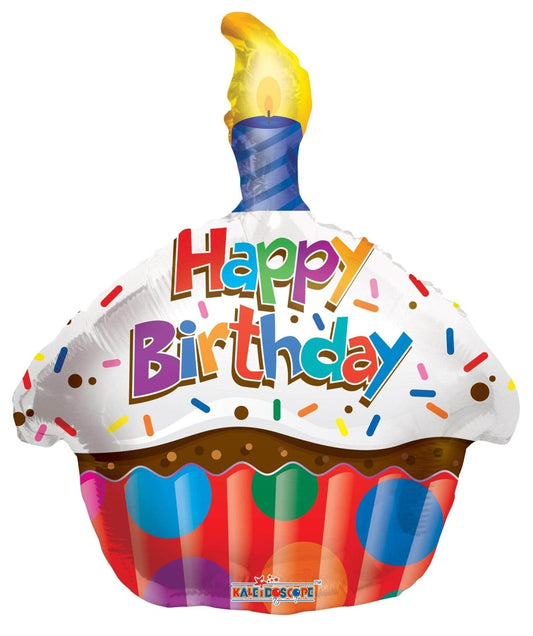 18" Happy Birthday Cupcake (100ct) - Conver USA