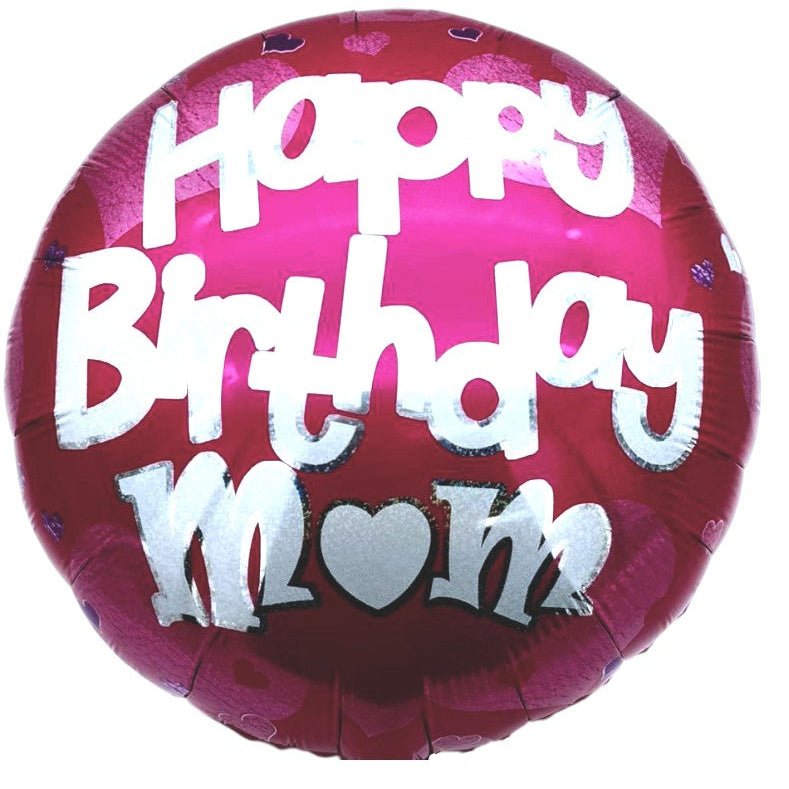 18" Happy Birthday Mom - Hearts Print (20ct) - Party America