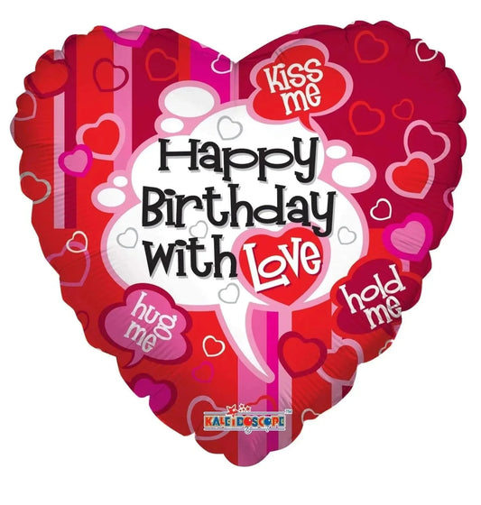 18" Happy Birthday with Love (100ct) - Conver USA
