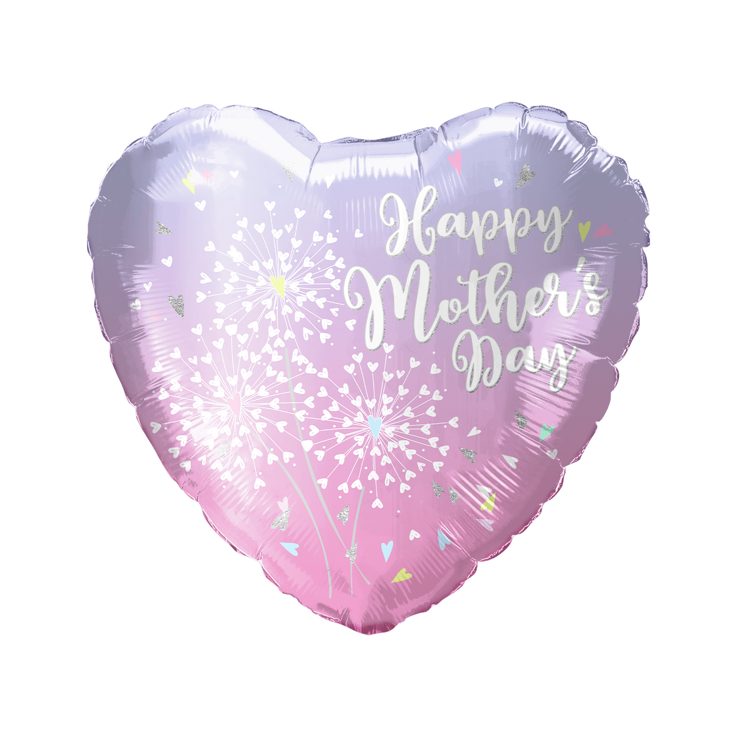 18" Happy Mother's Day Dandelions Heart (50ct) - Party America