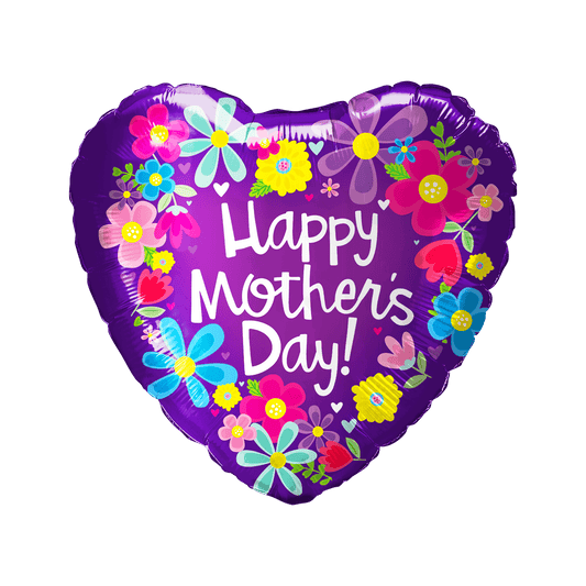 18" Happy Mother's Day Purple Floral (50ct) - Party America