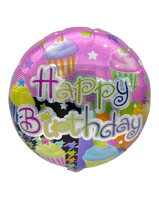 18" Happy Birthday - Cupcake (20ct) - Party America