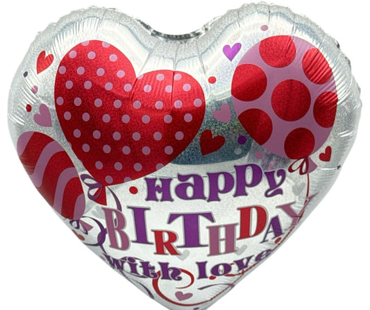 18" Happy Birthday - Silver Heart (20ct) - Party America
