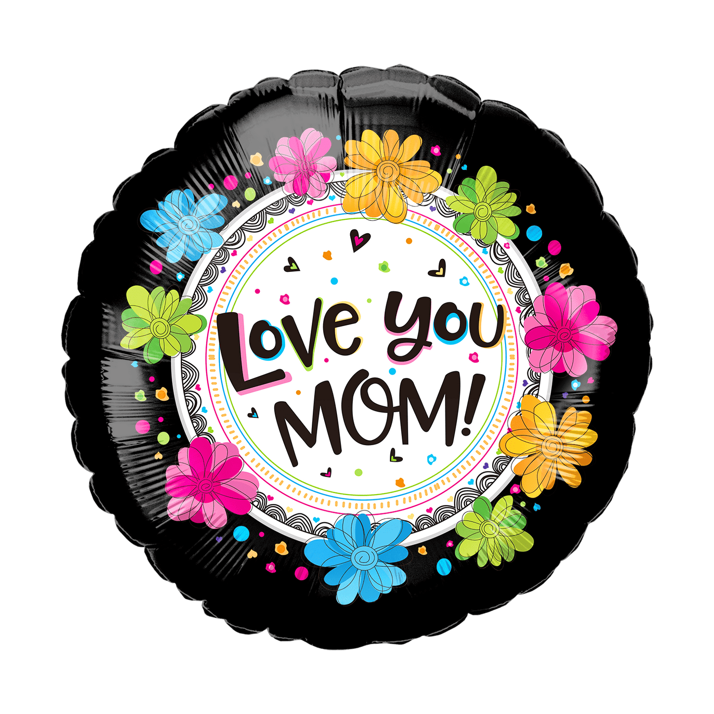 18" Love You Mom Bright Floral (50ct) - Party America
