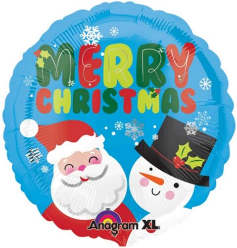 18" Merry Christmas Santa and Snowman - Anagram