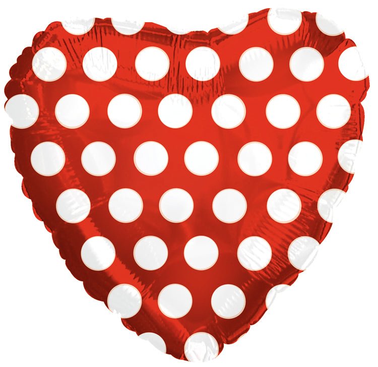 18" Red Heart with Polka Dots - CTI Balloons