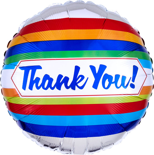 18in Thank You Stripes 18″ Foil Balloon by Anagram from Instaballoons