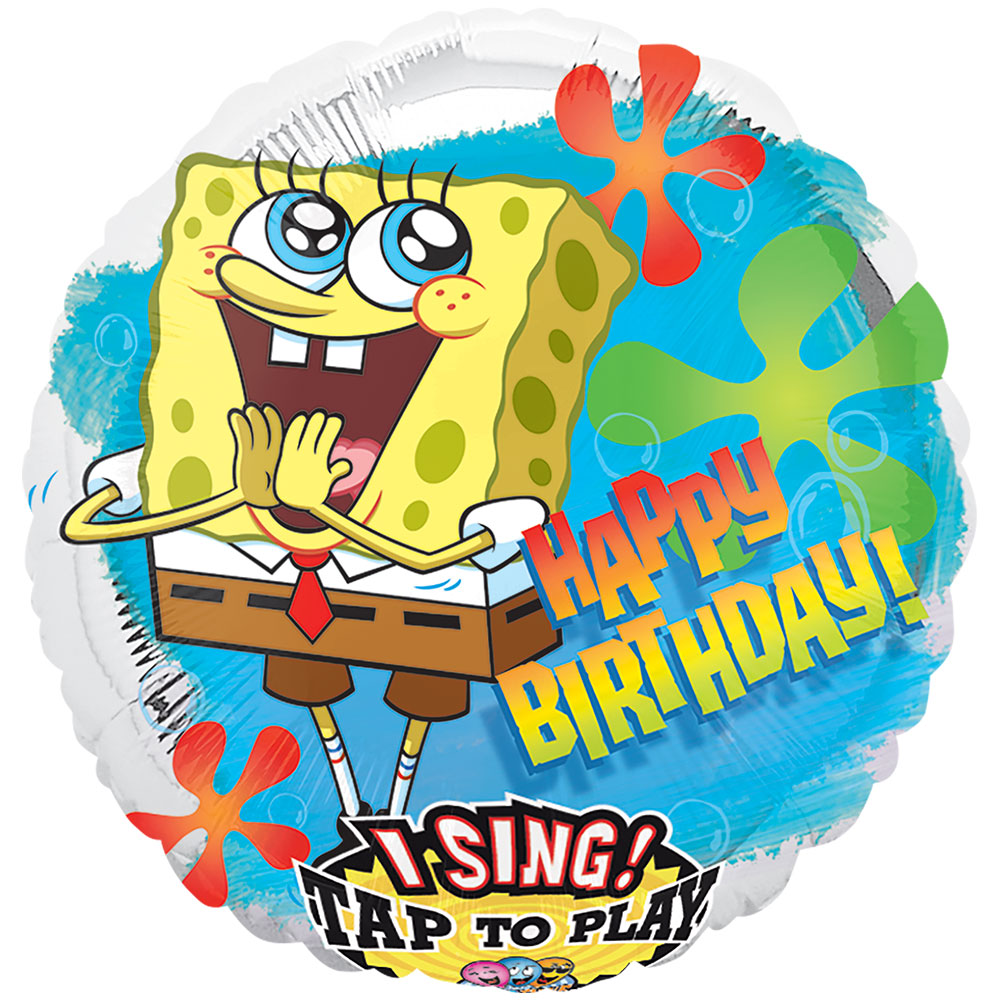 Spongebob Birthday Sing-A-Tune 28″ Balloon