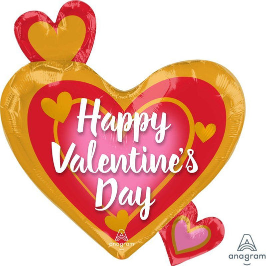 22" Happy Valentine's Day Gold Pink Red (5ct) - Anagram