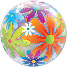 22in Fanciful Flowers Bubble 22″ Bubble Balloon Balloon by Qualatex from Instaballoons