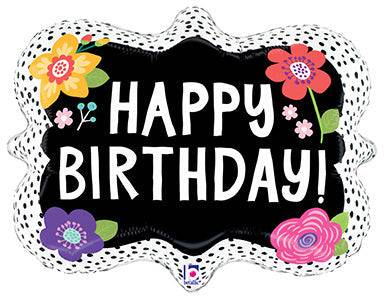 26" Flower Birthday Dots (PKG) Foil Balloon - Betallic