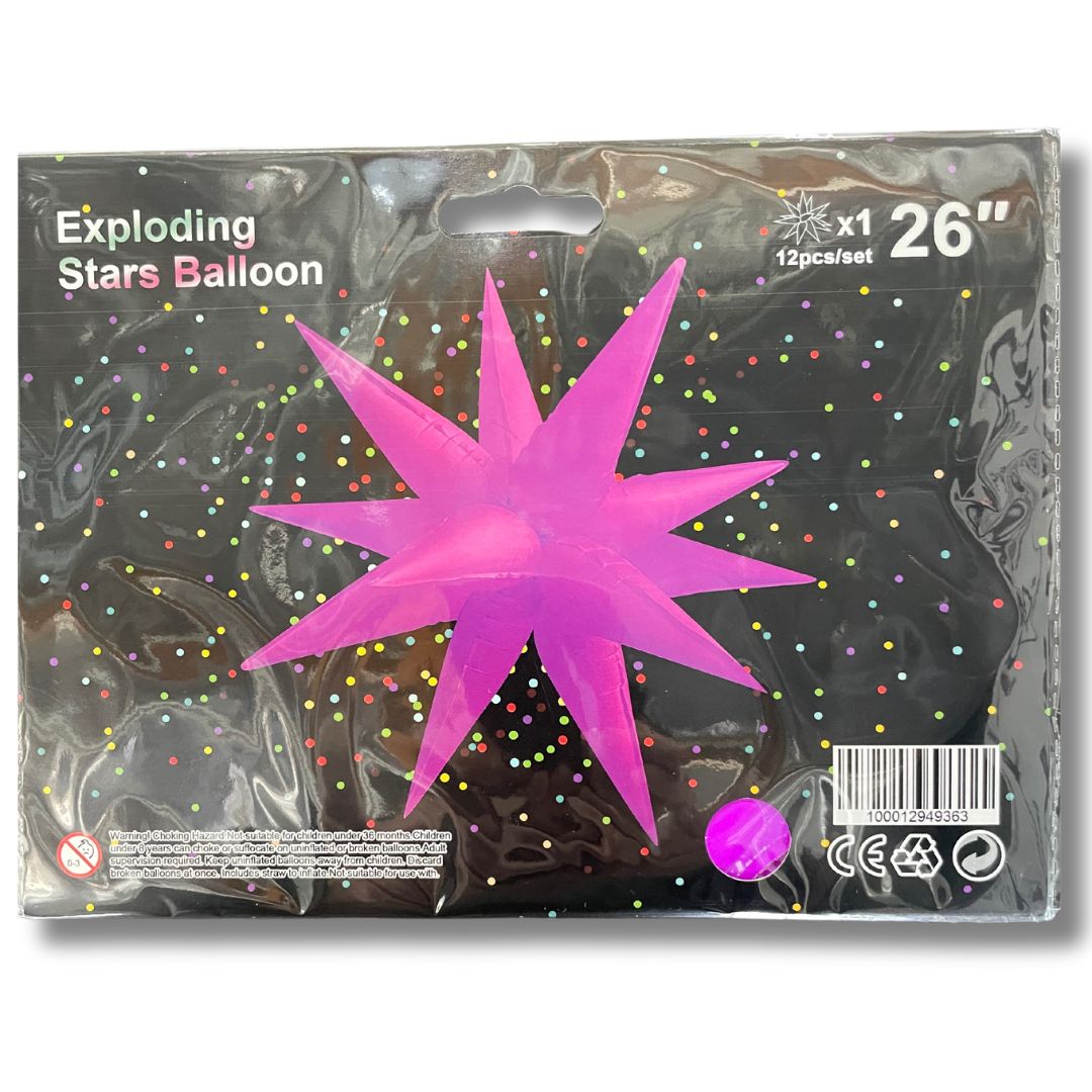 Neon Purple Starburst 26″ Balloon