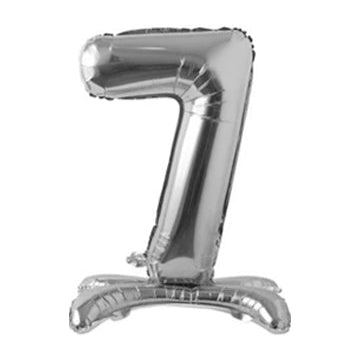 28" Standing Number Balloon - Silver - Winner Party