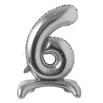 28" Standing Number Balloon - Silver - Winner Party