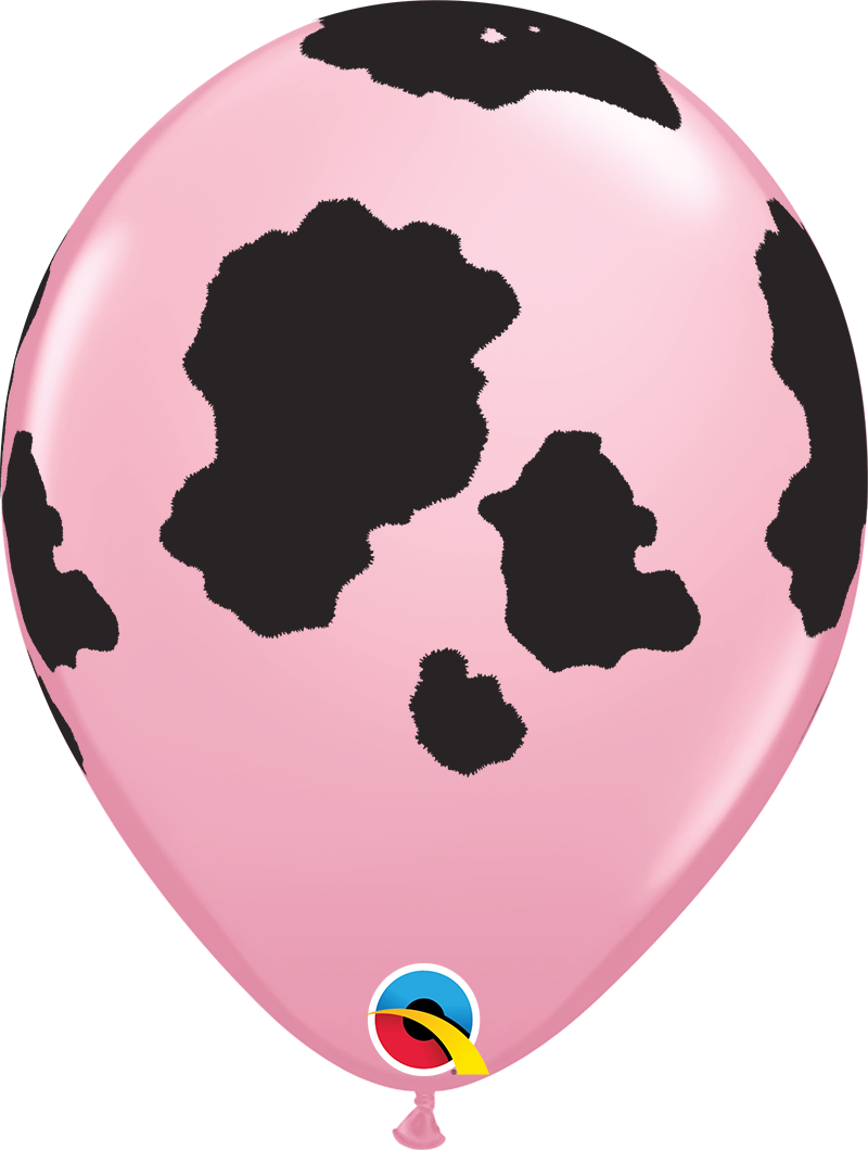 Pink Holstein Cow Print 11″ Latex Balloons (50 count)