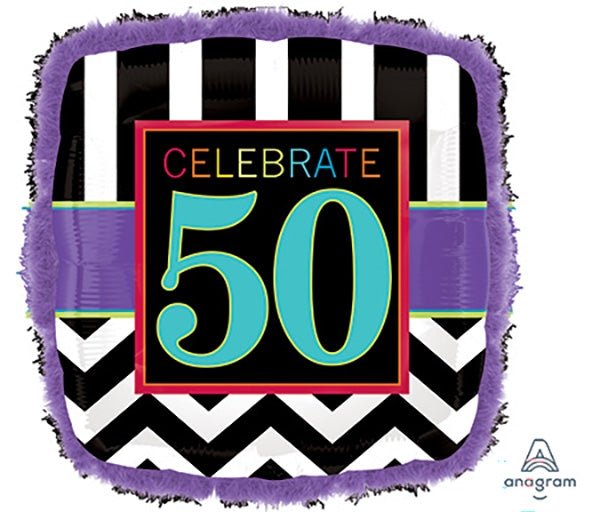 32" Doo-Dads 50th Birthday Celebration with Boa Trim - Anagram